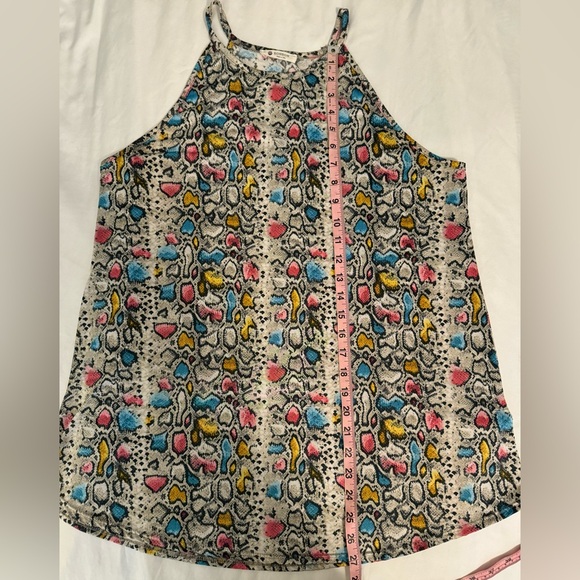 BOMBOM Women’s Leopard Pink/Blue/Gray Tank ~ Size XL - Picture 2 of 7